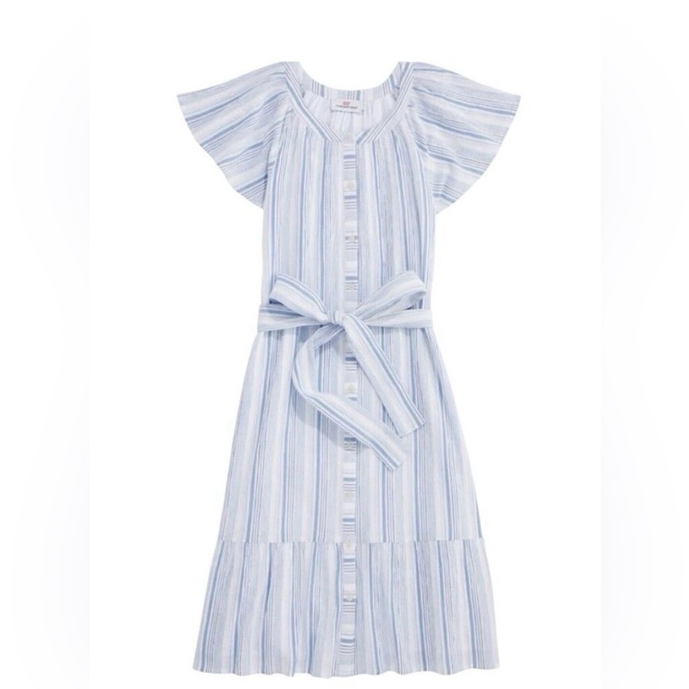 Vineyard Vines Blue and White Striped Button-Front Dress